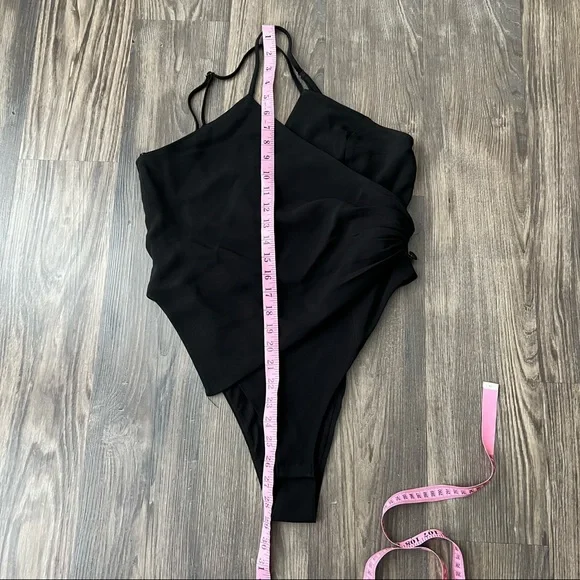 Zara NWT V-neck Black Spaghetti Strap Bodysuit - Picture 6 of 10